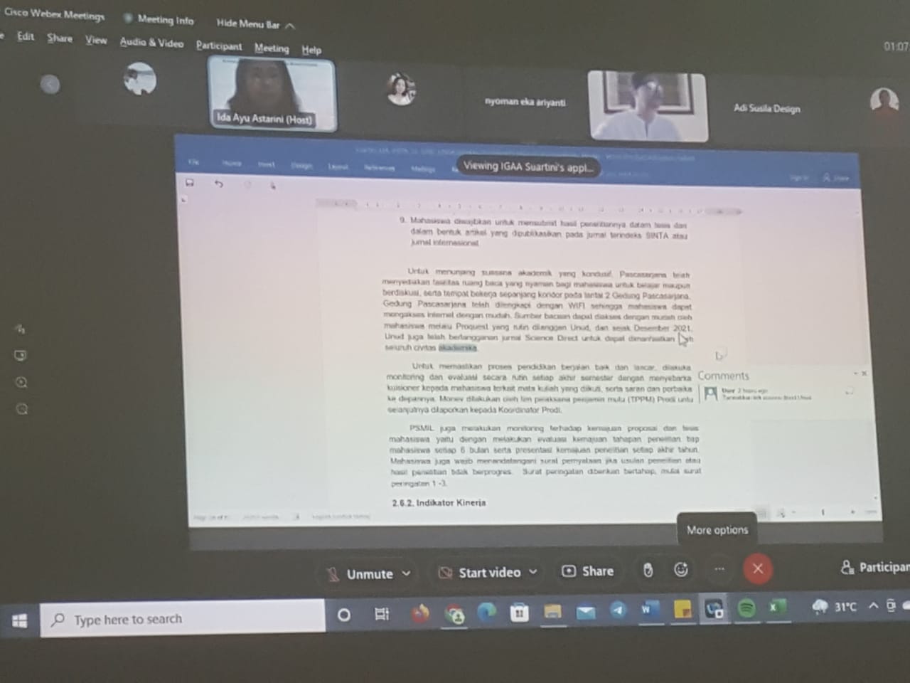 PEPA Document Preparation Mentoring for Master of Environmental Science Study Program